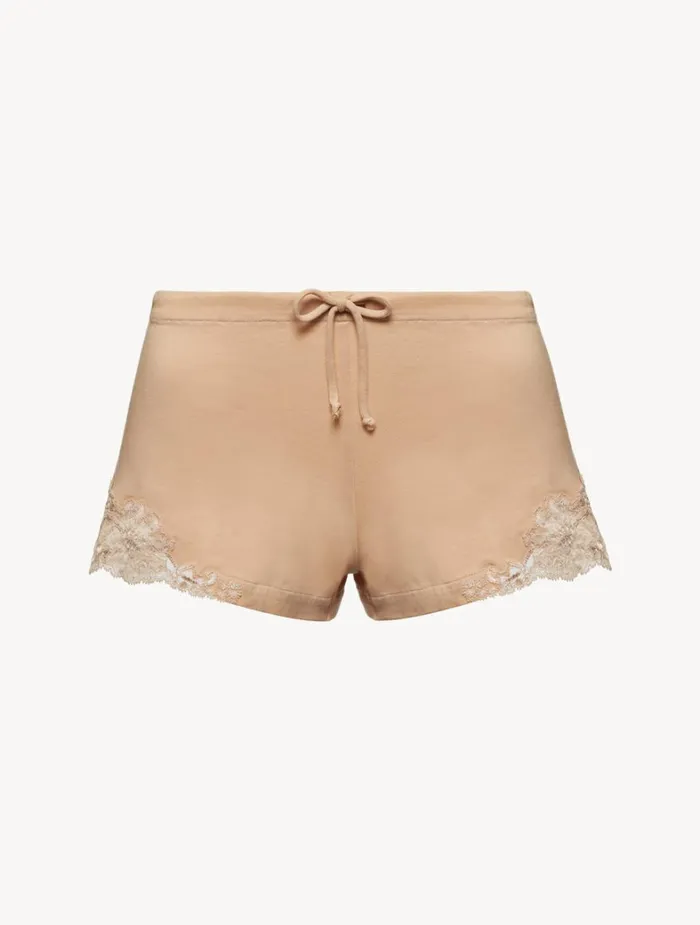 La Perla Luxury Cotton Sleep Shorts In Nude Women Pajamas