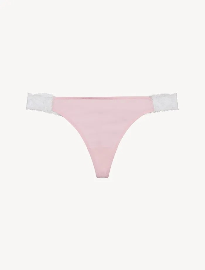 La Perla Luxury Lace Thong In Rose And Cream Women G String and Thong