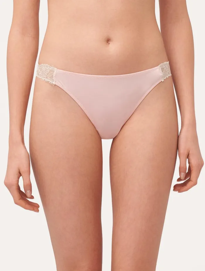 La Perla Luxury Lace Thong In Rose And Cream Women G String and Thong