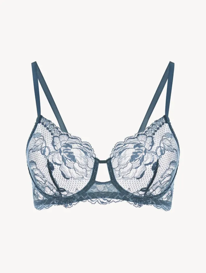 La Perla Luxury Lace Underwired Bra In Dark Blue Women Underwired