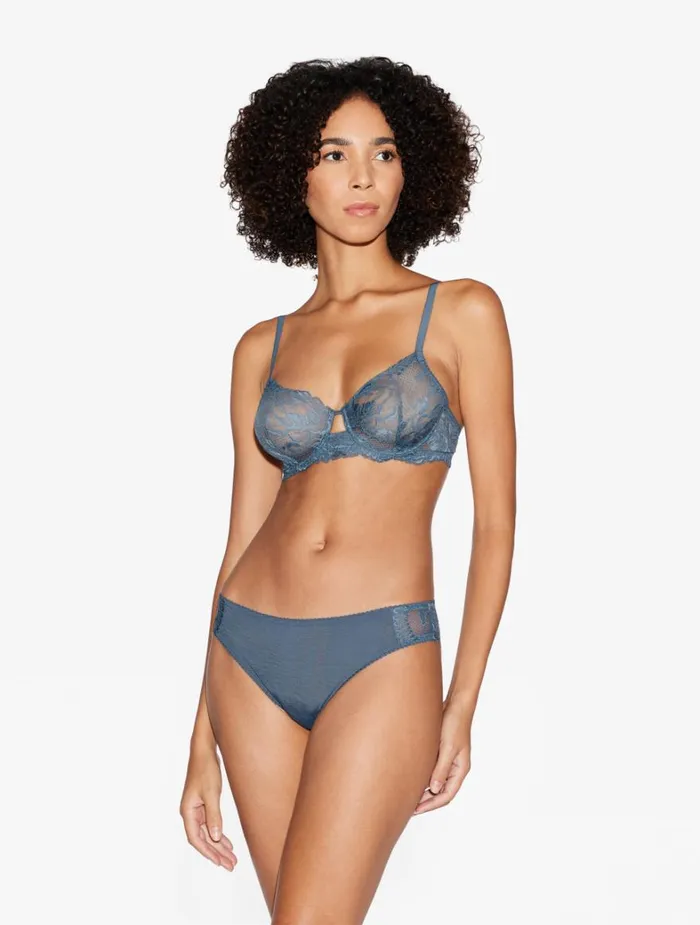 La Perla Luxury Lace Underwired Bra In Dark Blue Women Underwired
