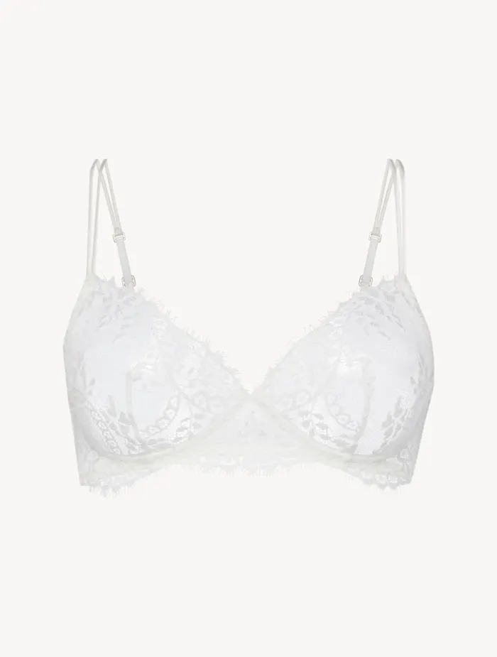 La Perla Luxury Leavers Lace Wireless Bra In OffWhite Women Wireless