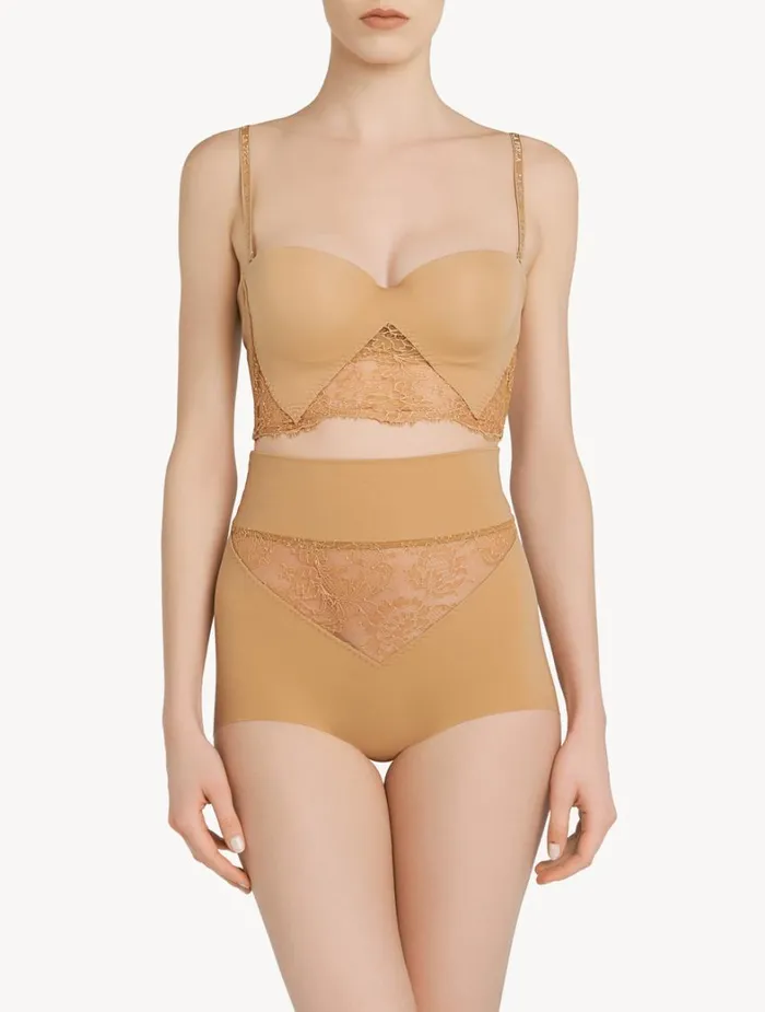 La Perla Luxury Lycra Control Fit HighWaisted Panties In Nude Women Highwaist