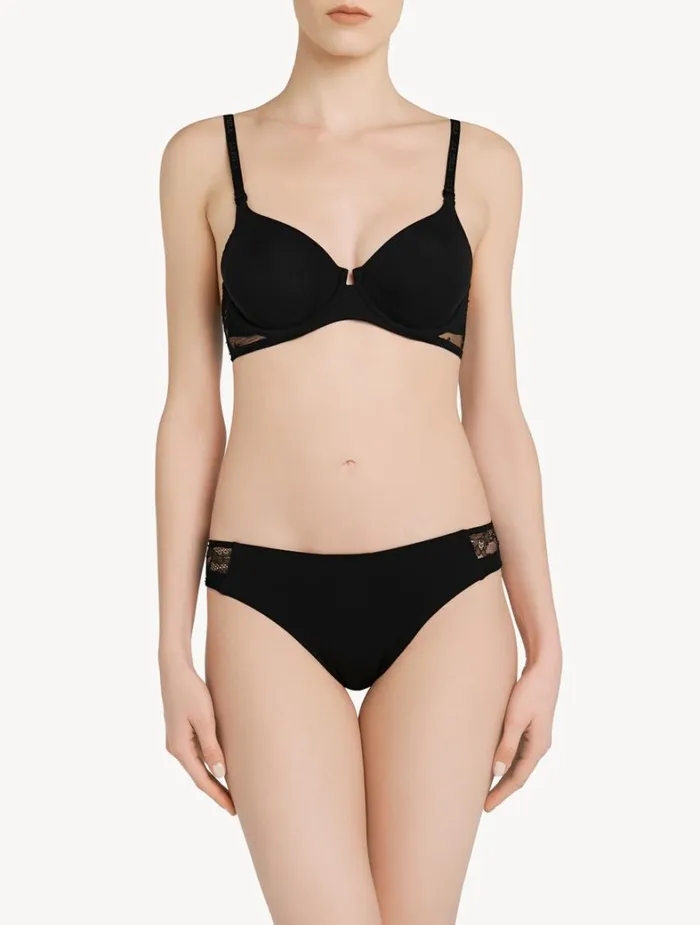 La Perla Luxury Mid Rise Panties In Black Women Midrise La Perla Luxury Mid Rise Panties In Black Women Midrise