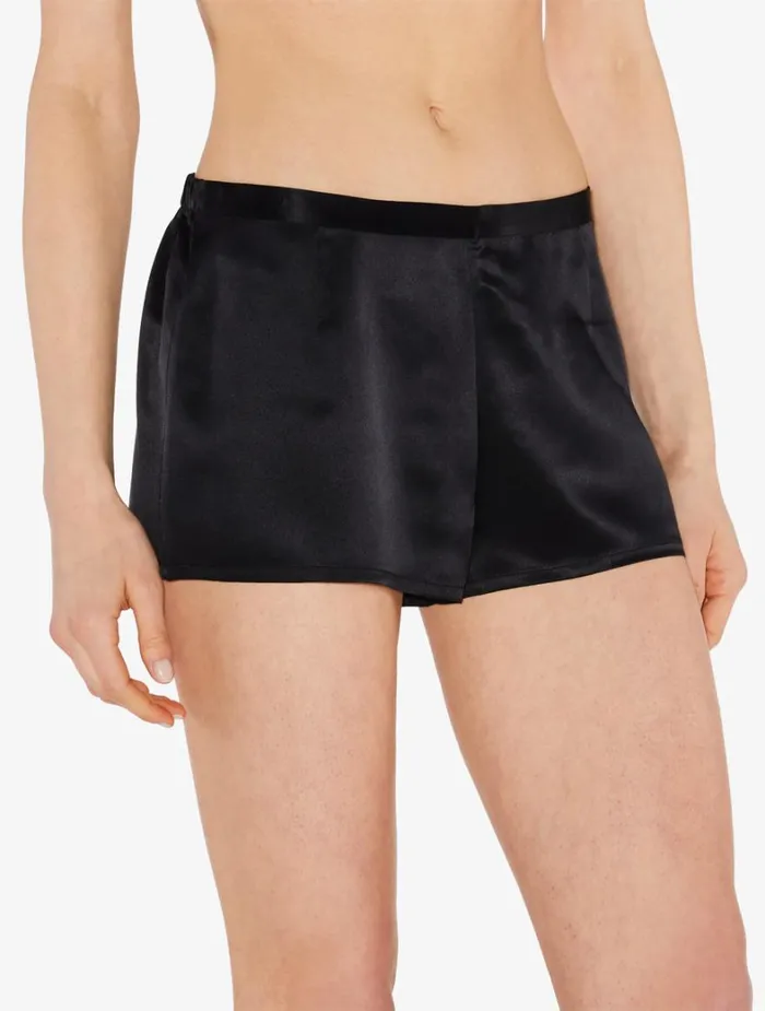 La Perla Luxury Silk Pajama Shorts In Black Women Pajamas