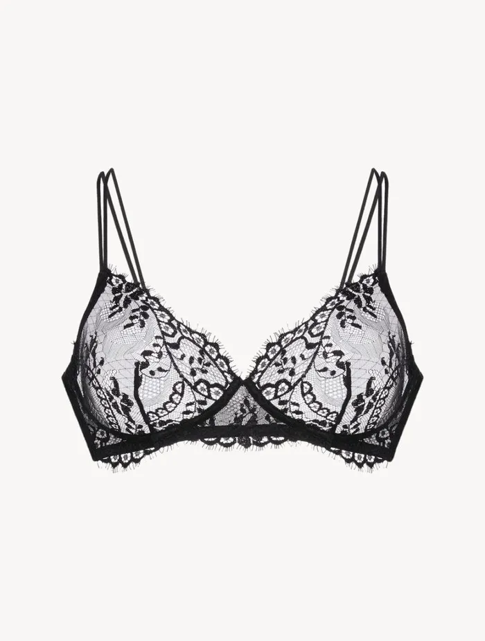 La Perla Luxury Wireless Leavers Lace Bra In Black Women Wireless