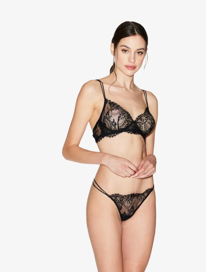 La Perla Luxury Wireless Leavers Lace Bra In Black Women Wireless
