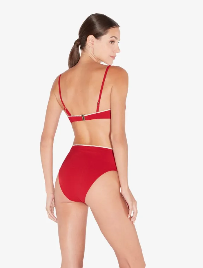 La Perla Monogram Bandeau Bikini Top In Red Women Bikinis