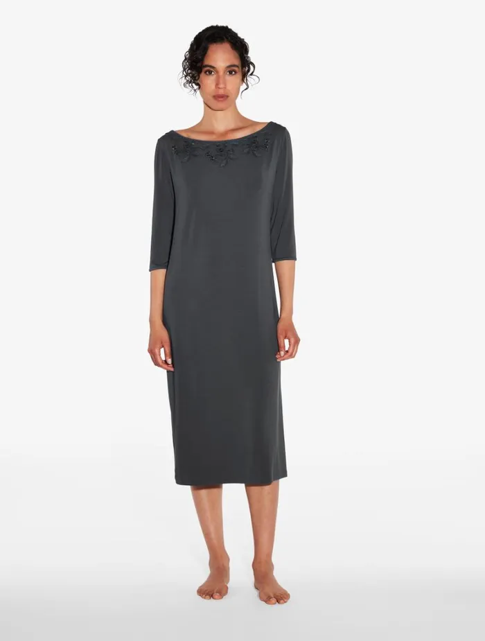 La Perla Nightdress In Charcoal Grey Women Pajamas