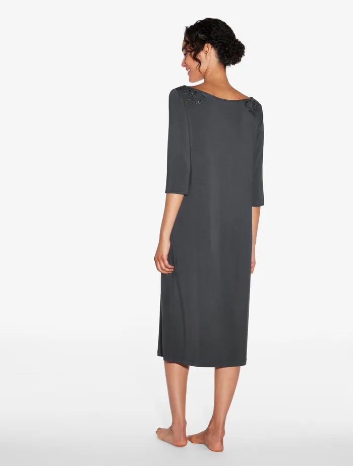 La Perla Nightdress In Charcoal Grey Women Pajamas