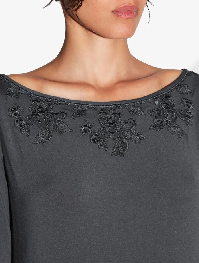 La Perla Nightdress In Charcoal Grey Women Pajamas