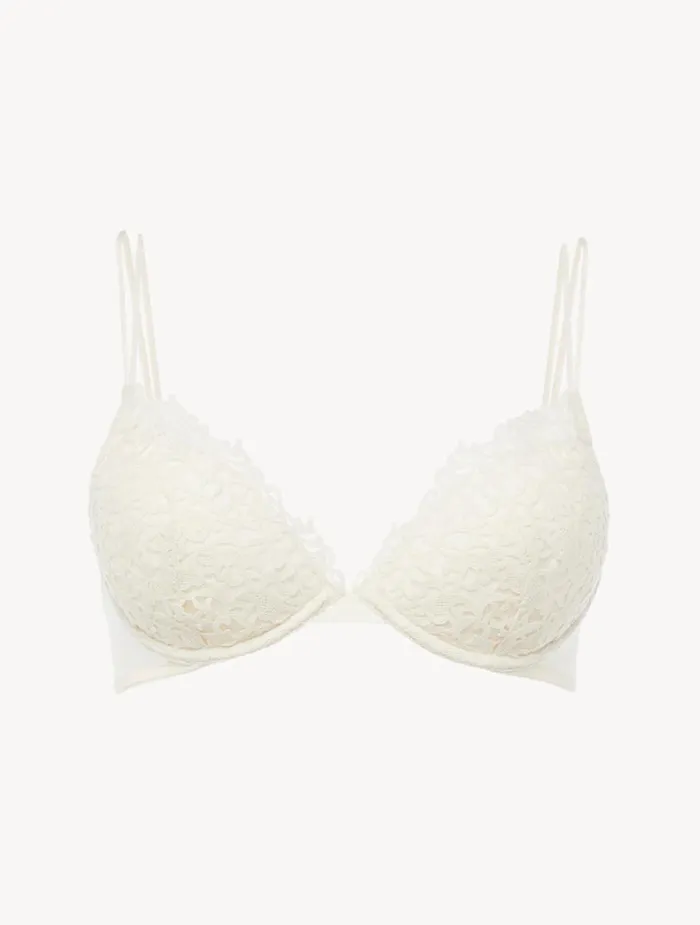 La Perla Offwhite Macram Pushup Bra Women Padded