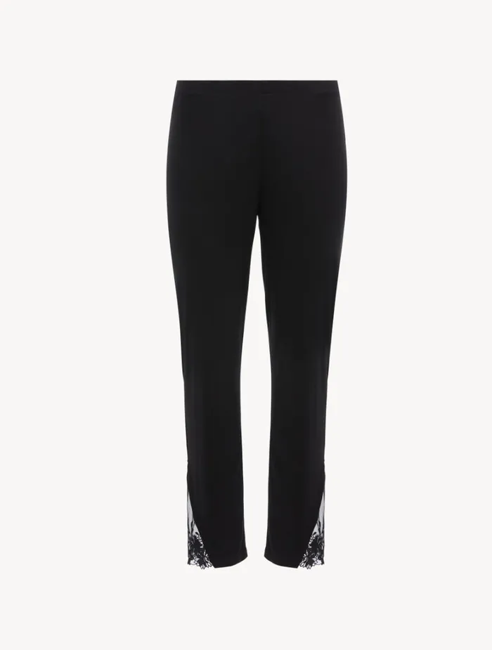 La Perla Trousers In Black Modal With Embroidered Tulle Women Pajamas