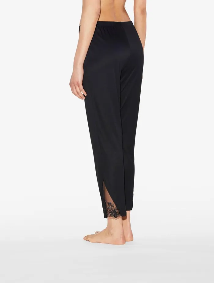 La Perla Trousers In Black Modal With Embroidered Tulle Women Pajamas