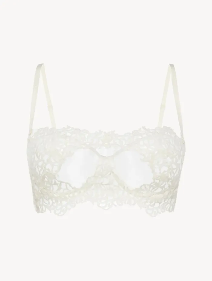 La Perla Underwired Bra With Macram In Offwhite Women Bandeau