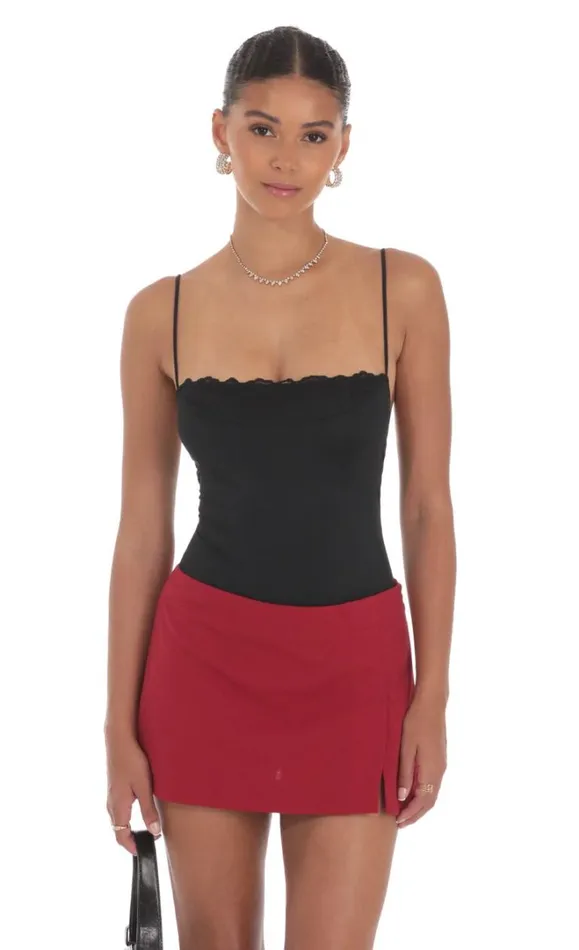Lace Bust Bodysuit Black Women LUCY IN THE SKY Bodysuits