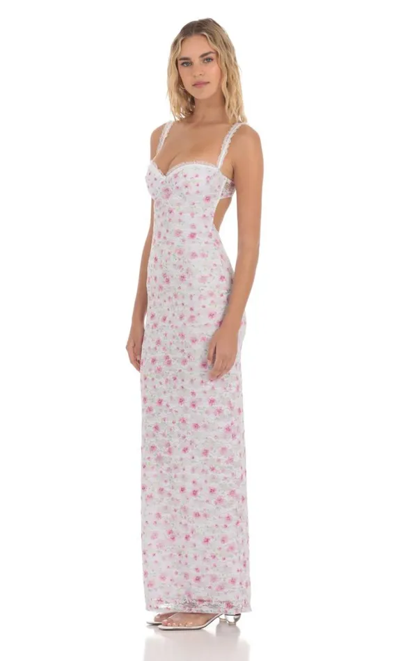 Lace Floral Maxi Dress White Women LUCY IN THE SKY Maxi Dresses Lace Floral Maxi Dress White Women LUCY IN THE SKY Maxi Dresses