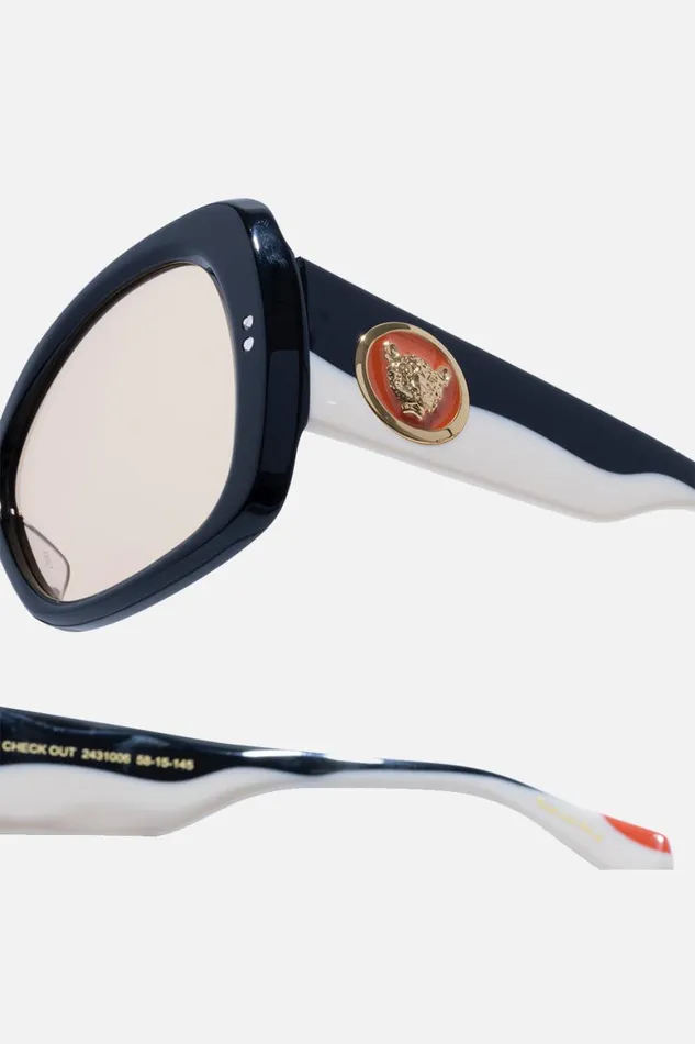 LATE CHECKOUT SUNGLASSES BLACK IVORY Black Ivory WomensMens Camilla Sunglasses