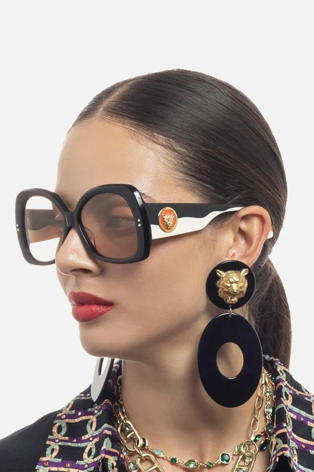 LATE CHECKOUT SUNGLASSES BLACK IVORY Black Ivory WomensMens Camilla Sunglasses