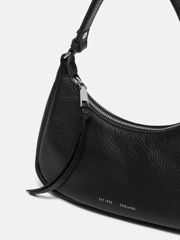 Leather Crescent Bag Small Black Women Jigsaw Bags