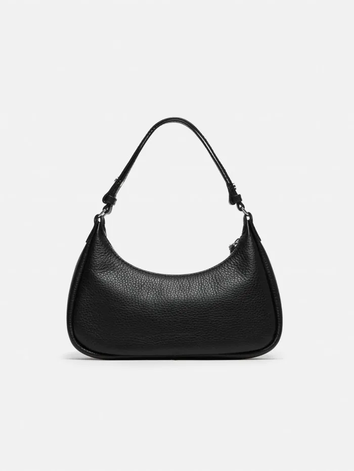 Leather Crescent Bag Small Black Women Jigsaw Bags