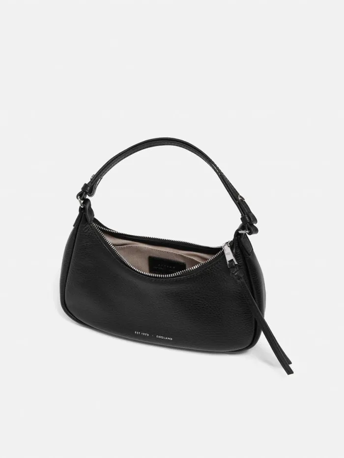 Leather Crescent Bag Small Black Women Jigsaw Bags