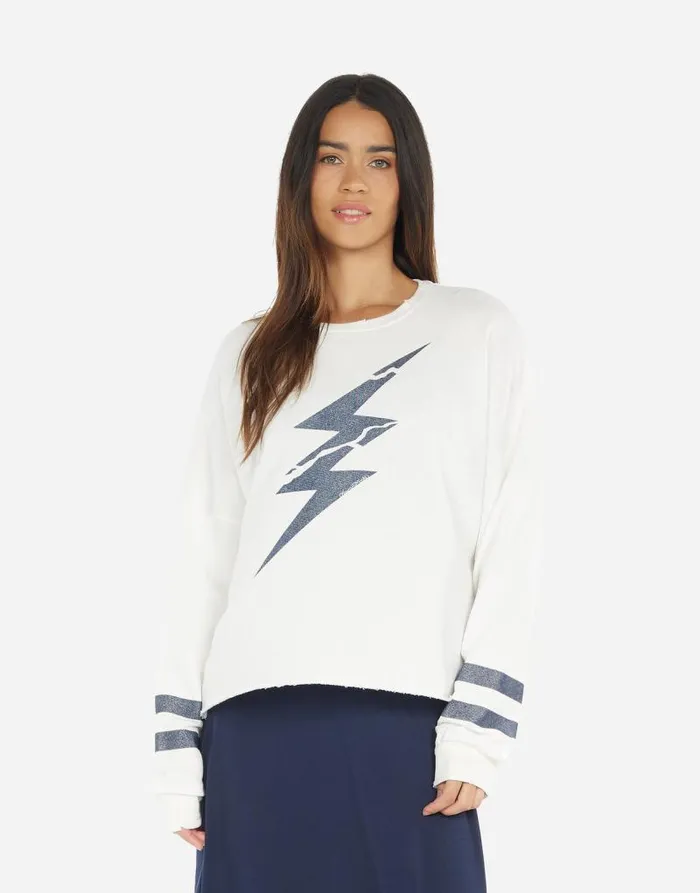 Lee Cracked Lightning Bolt Milk Women Lauren Moshi Long Sleeve