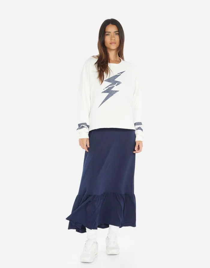 Lee Cracked Lightning Bolt Milk Women Lauren Moshi Long Sleeve