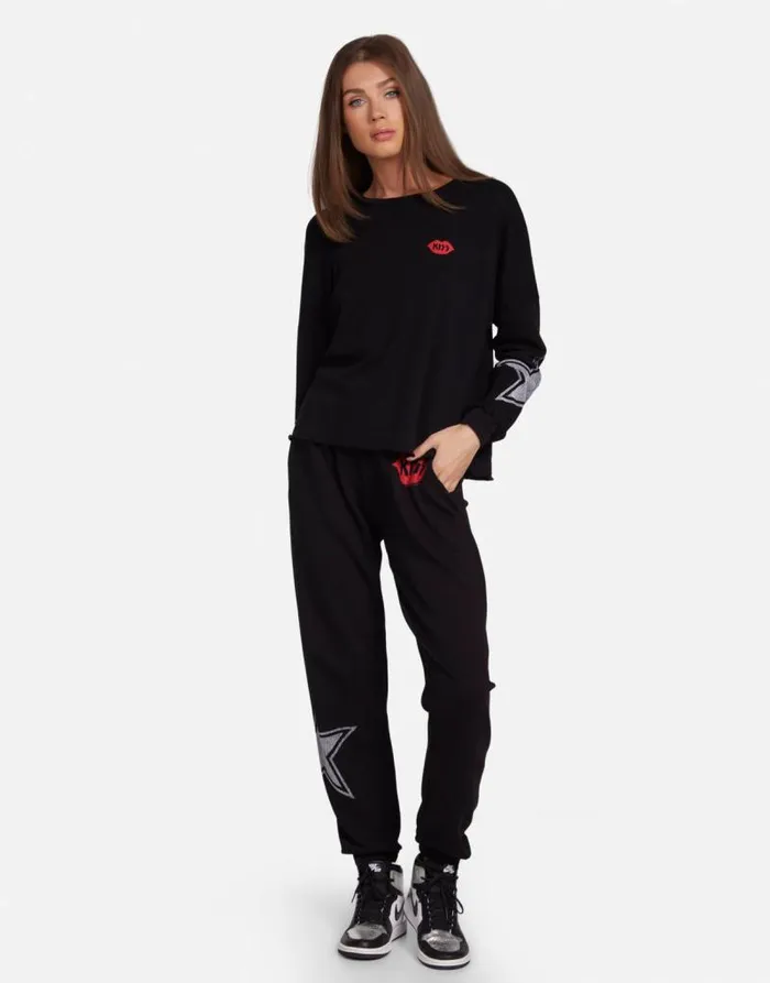 Lee KISS Let Me Go Black Women Lauren Moshi Long Sleeve