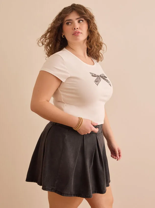 Leopard Bow Baby Tee Ivory Women Altar039d State Tops Leopard Bow Baby Tee Ivory Women Altar039d State Tops
