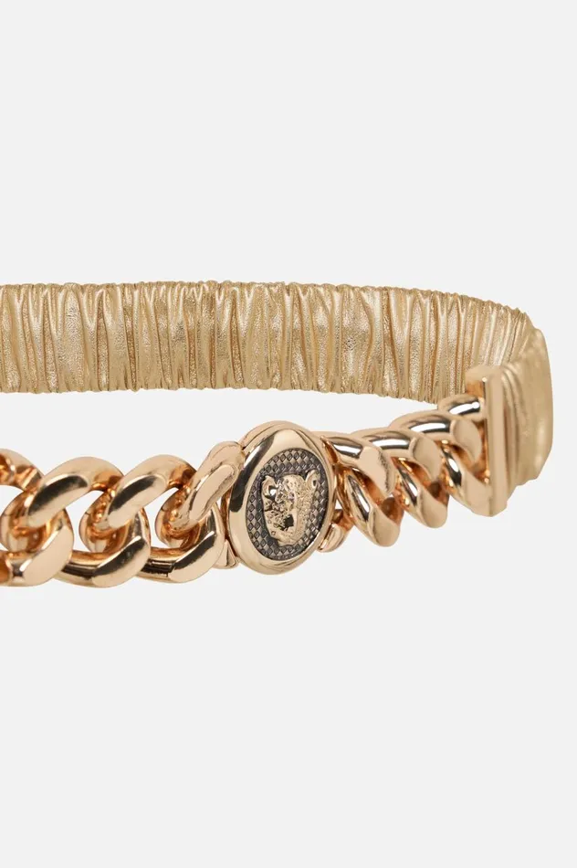 LEOPARD BUTTON ELASTIC BELT GOLD Gold WomensMens Camilla Belts