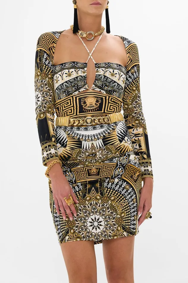 LEOPARD BUTTON ELASTIC BELT GOLD Gold WomensMens Camilla Belts
