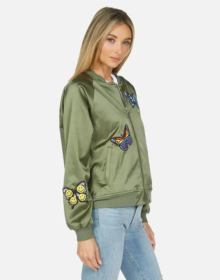 Levelle Butterfly Patches Military Hot Pink Women Lauren Moshi Jackets