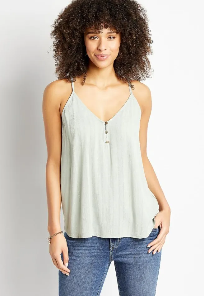 Light Green Button Front Cami Women Maurices Tops
