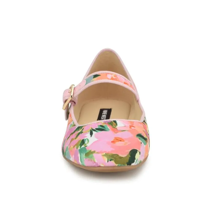 Lilow Square Toe Mary Jane Flats Pink Floral Women Nine West Flats Lilow Square Toe Mary Jane Flats Pink Floral Women Nine West Flats