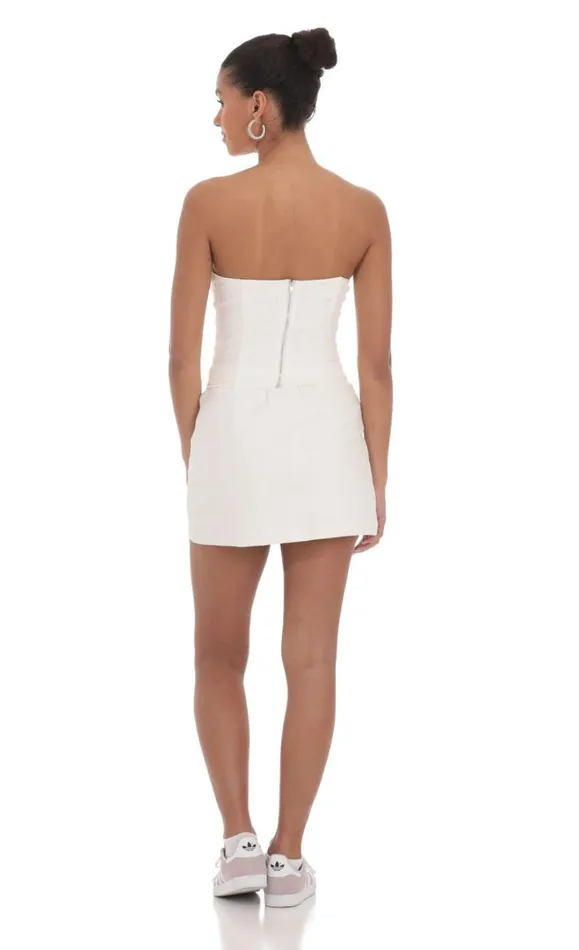 Linen Corset Top Off White Women LUCY IN THE SKY Tops Linen Corset Top Off White Women LUCY IN THE SKY Tops