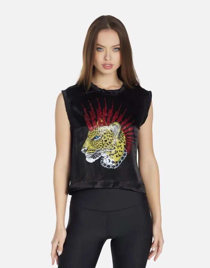 Linette Punk Leopard Black Women Lauren Moshi Tanks