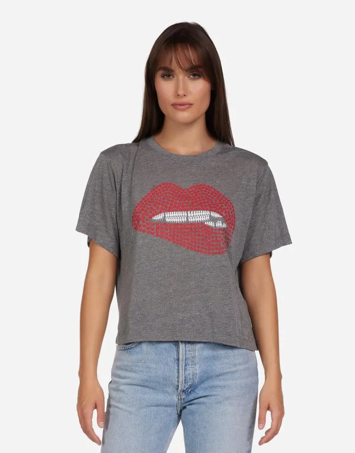 Linnea Elements Biting Lip Heather Grey Women Lauren Moshi Short Sleeve