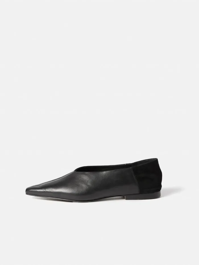 Linnie Flat Pointed Ballerina Black Women Jigsaw Flats