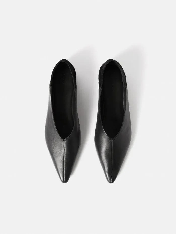 Linnie Flat Pointed Ballerina Black Women Jigsaw Flats