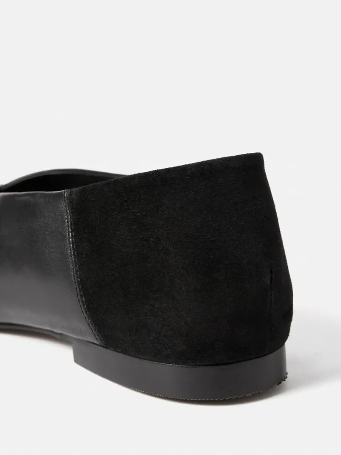 Linnie Flat Pointed Ballerina Black Women Jigsaw Flats