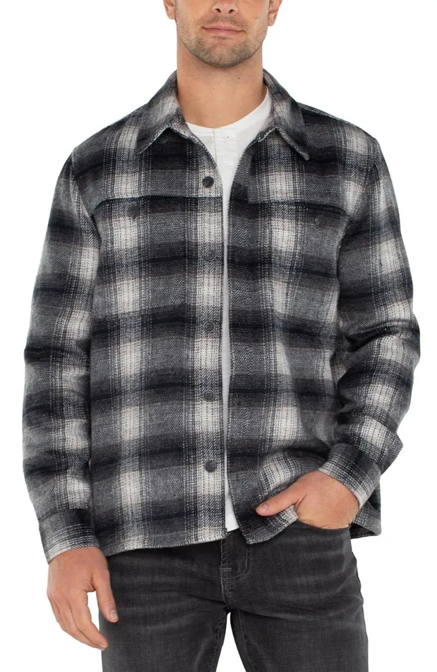 Liverpool Los Angeles Jackets and Blazers SHIRT JACKET Navy Grey Multi 8211 Mens