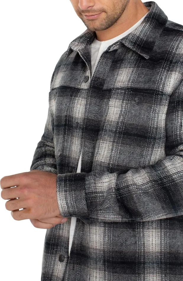 Liverpool Los Angeles Jackets and Blazers SHIRT JACKET Navy Grey Multi 8211 Mens