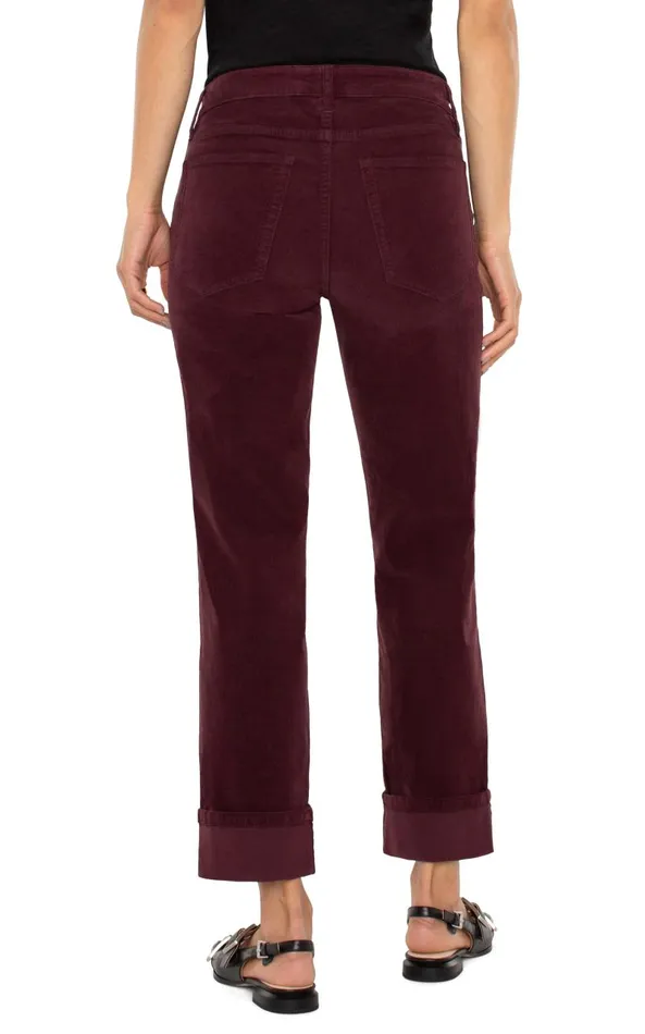 Liverpool Los Angeles Jeans MARLEY GIRLFRIEND CUFFED CORDUROY Blackberry 8211 Womens