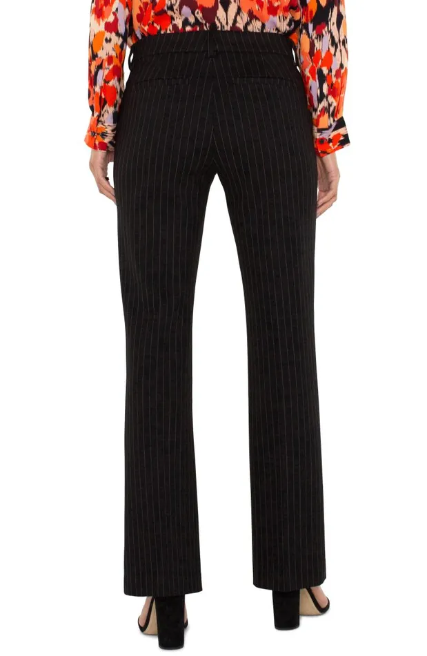Liverpool Los Angeles Pants KELSEY FLARE TROUSER Black White Pinstripe 8211 Womens
