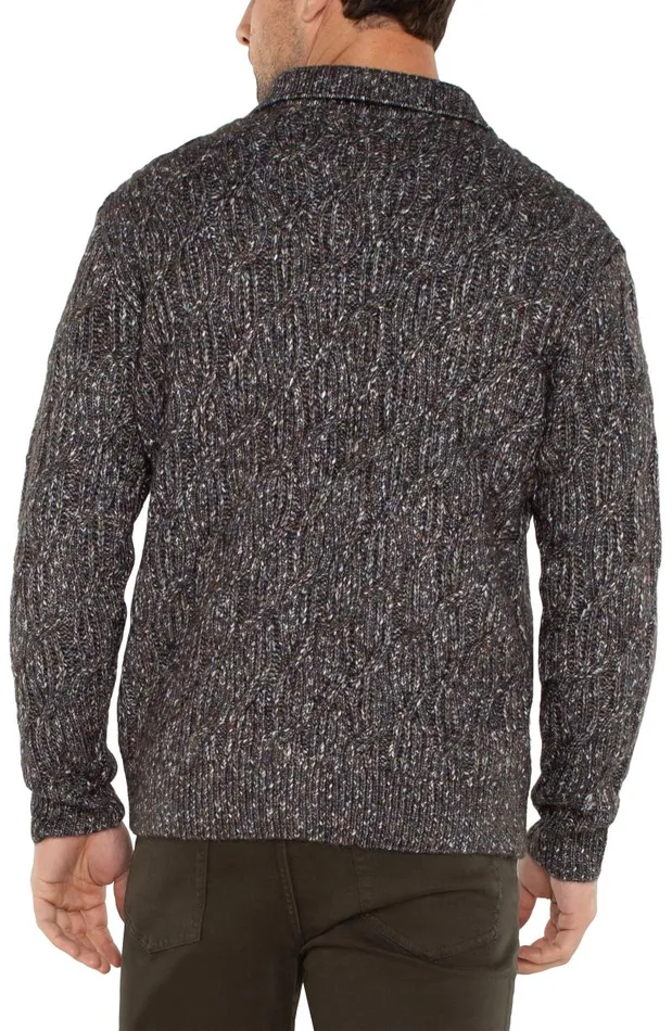 Liverpool Los Angeles Sweaters BUTTON CARDIGAN SWEATER Olive Multi 8211 Mens