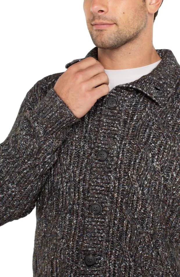 Liverpool Los Angeles Sweaters BUTTON CARDIGAN SWEATER Olive Multi 8211 Mens
