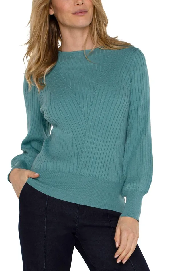 Liverpool Los Angeles Sweaters CREW NECK SWEATER Ocean 8211 Womens