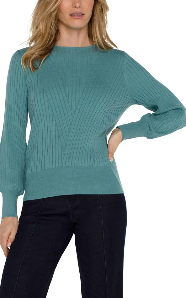 Liverpool Los Angeles Sweaters CREW NECK SWEATER Ocean 8211 Womens