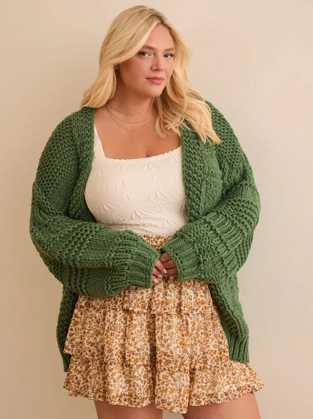 Logan Chunky Knit Cardigan Green Women Altar039d State Sweaters Cardigans